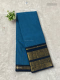 Chettinad Cotton Plain Peacock Motif Chakra Peacock Motif Rama Blue Navy Blue