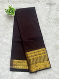 Chettinad Cotton Plain Chakra Star Coffee Brown Gold