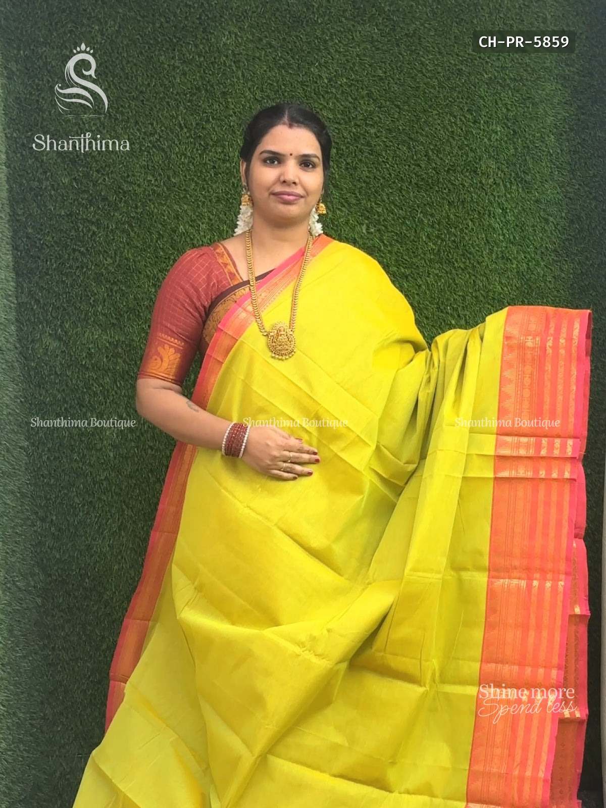 Chettinad Cotton Plain Chakra Star Seneha Green Dual Shade Pink