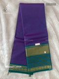 Chettinad Cotton Plain Stripes Lavender Peacock Green
