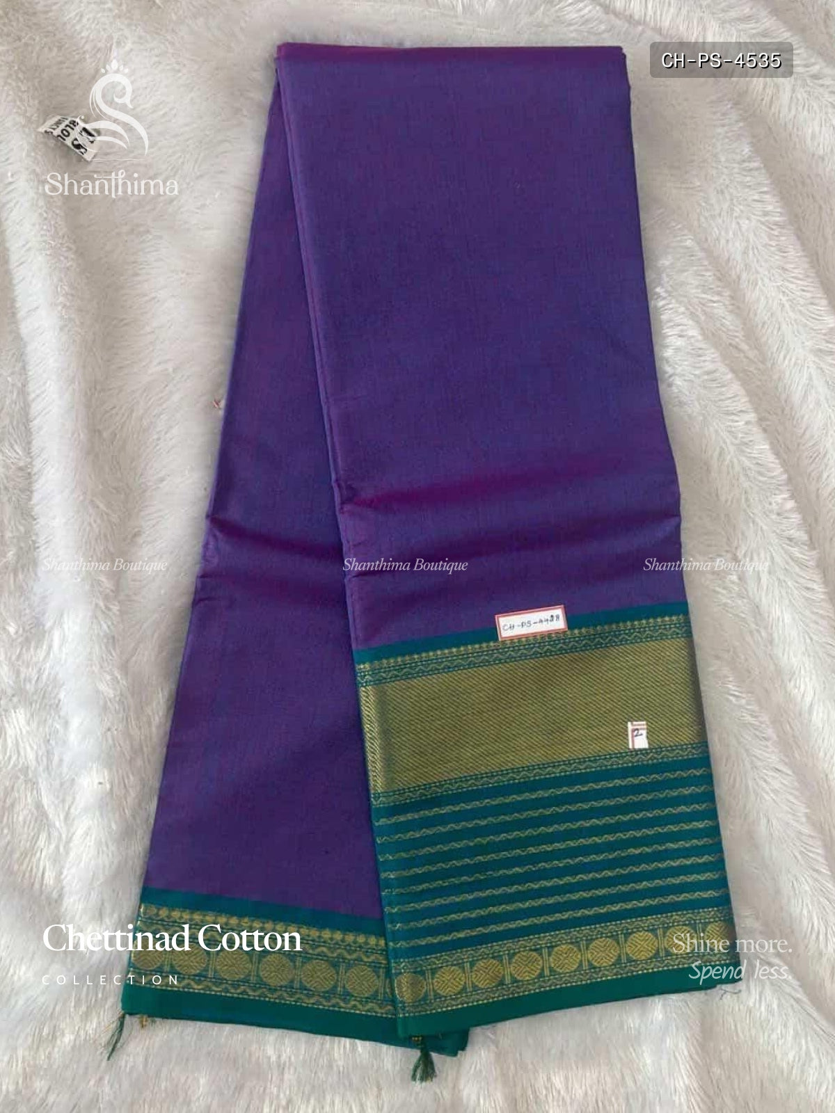 Chettinad Cotton Plain Stripes Lavender Peacock Green