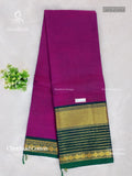 Chettinad Cotton Plain Stripes Magenta Dark Green