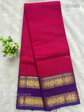 Chettinad Cotton Plain Temple Chakra Peacock Temple Peacock Pink Violet