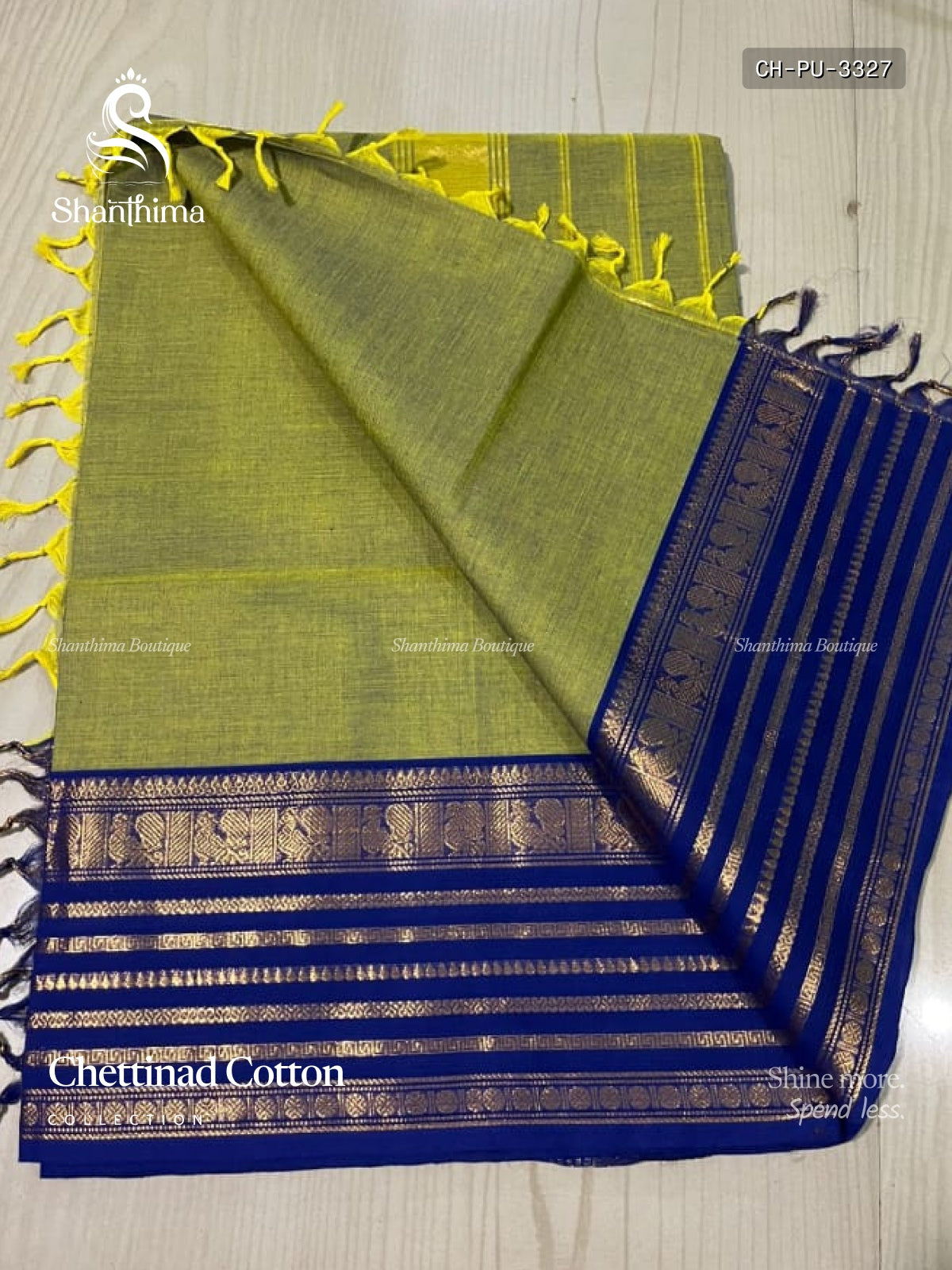 Chettinad Cotton Plain Peacock Stripes Elachi Green Ink Blue