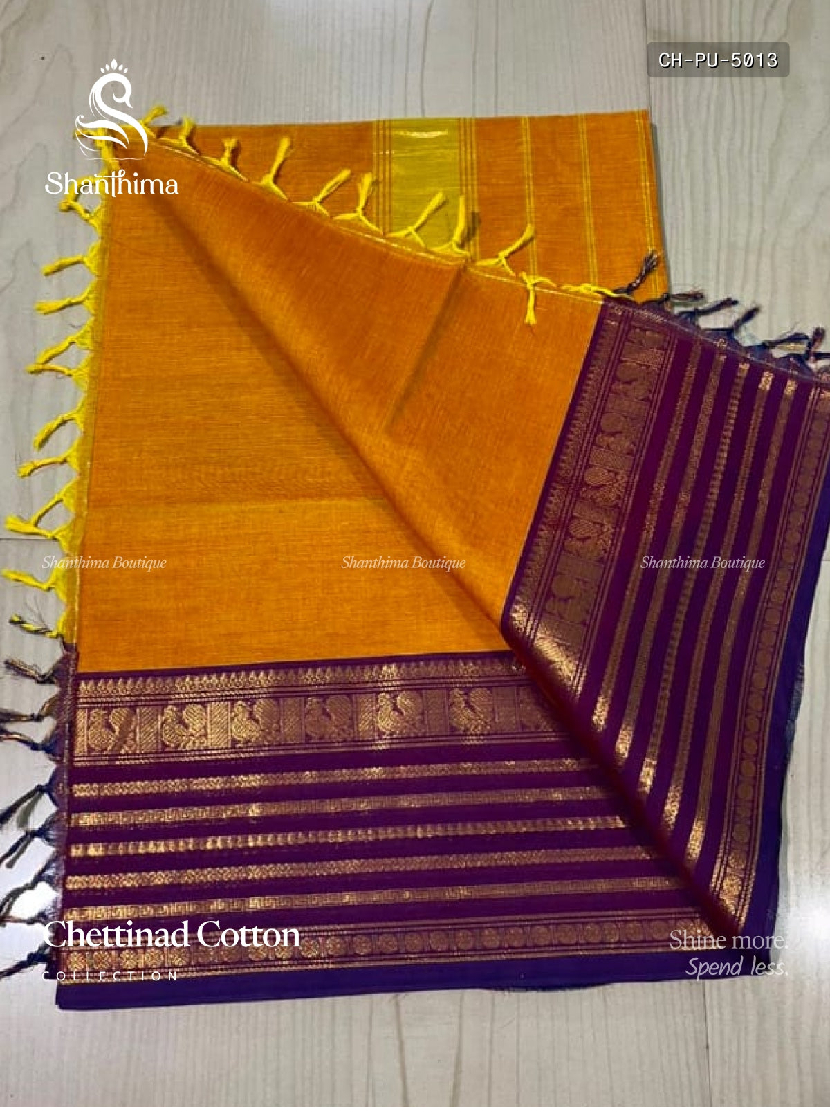 Chettinad Cotton Plain Peacock Stripes Dual Orange Violet