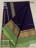 Chettinad Cotton Plain Plain Border Brown Green