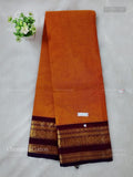 Chettinad Cotton Plain Mango Peacock Chakra Vibrant Orange Dark Violet