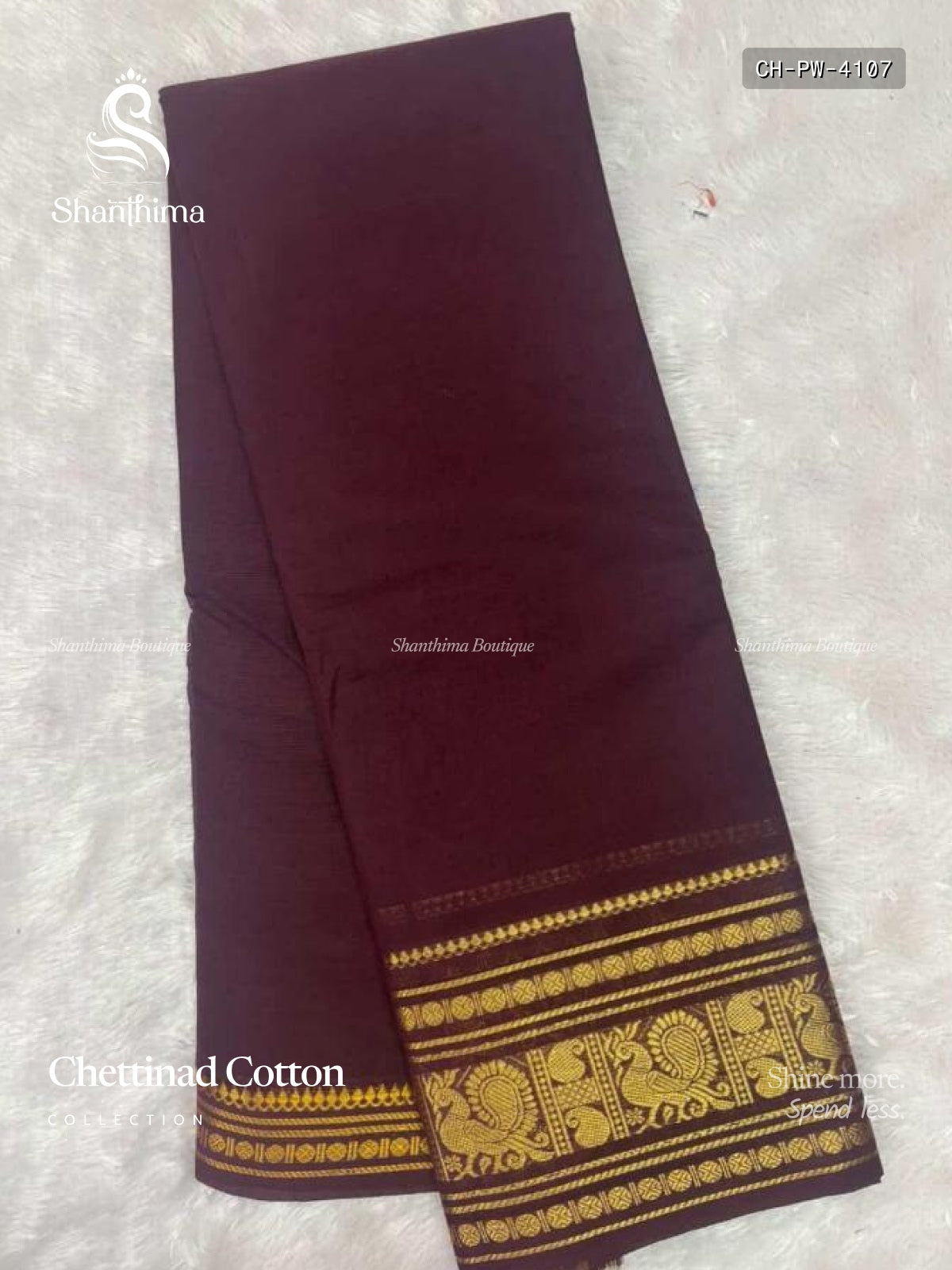 Chettinad Cotton Plain Mango Peacock Chakra Maroon Gold