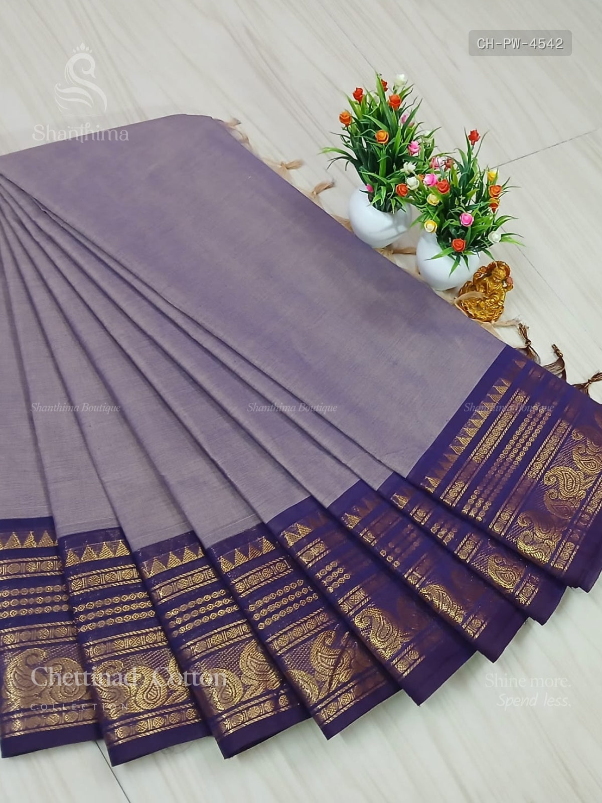 Chettinad Cotton Plain Mango Peacock Chakra Lavender Dark Violet