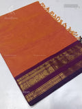 Chettinad Cotton Plain Mango Peacock Chakra Dual Orange Violet
