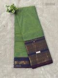 Chettinad Cotton Plain Peacock Elephant Chakra Dual Shade Green Magenta