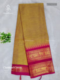 Chettinad Cotton Plain Peacock Elephant Chakra Dual Shade Yellow Pink