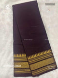 Chettinad Cotton Plain Checks Coffee Brown Gold