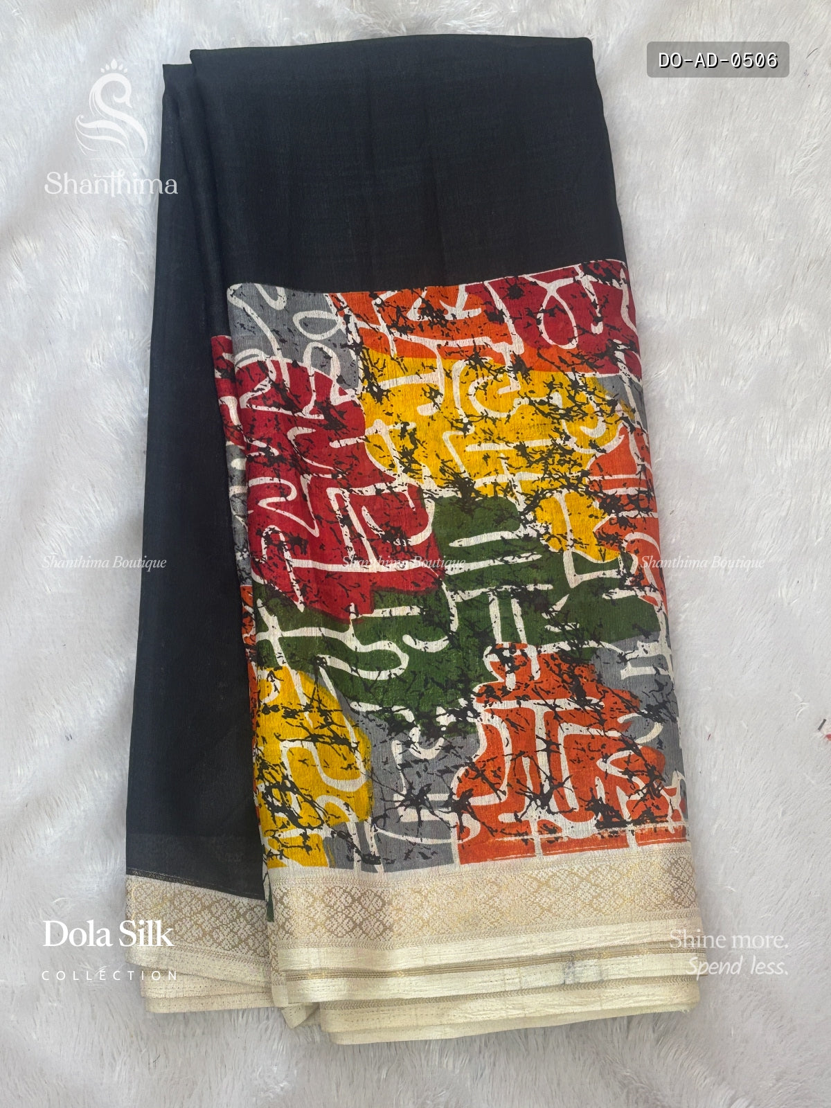 Dola Silk Map Diamond Stone Black Gold