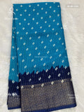 Dola Silk Buttas Diamond Stone Sky Blue Navy Blue