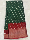 Dola Silk Buttas Diamond Stone Dark Green Maroon