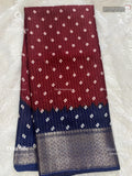 Dola Silk Buttas Diamond Stone Maroon Navy Blue