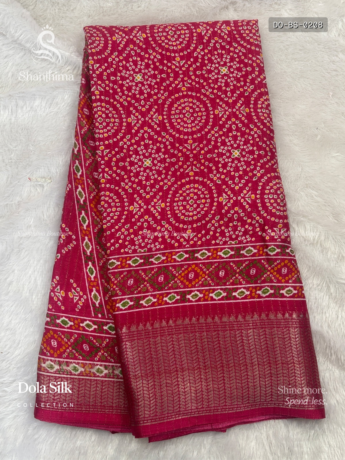 Dola Silk Buttas Stripes Pink Silver