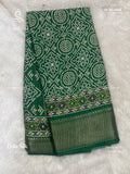 Dola Silk Buttas Stripes Green Silver