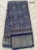 Dola Silk Buttas Stripes Blue Silver