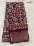 Dola Silk Buttas Stripes Wine Silver