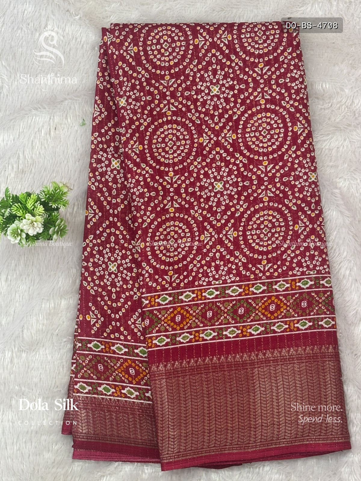 Dola Silk Buttas Stripes Magenta Silver