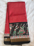 Dola Silk Checks Diamond Stone Red Black