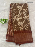 Dola Silk Mehendi Flower Light Brown Gold