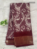 Dola Silk Mehendi Flower Wine Gold