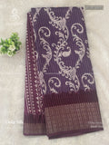 Dola Silk Mehendi Flower Blueberry Gold