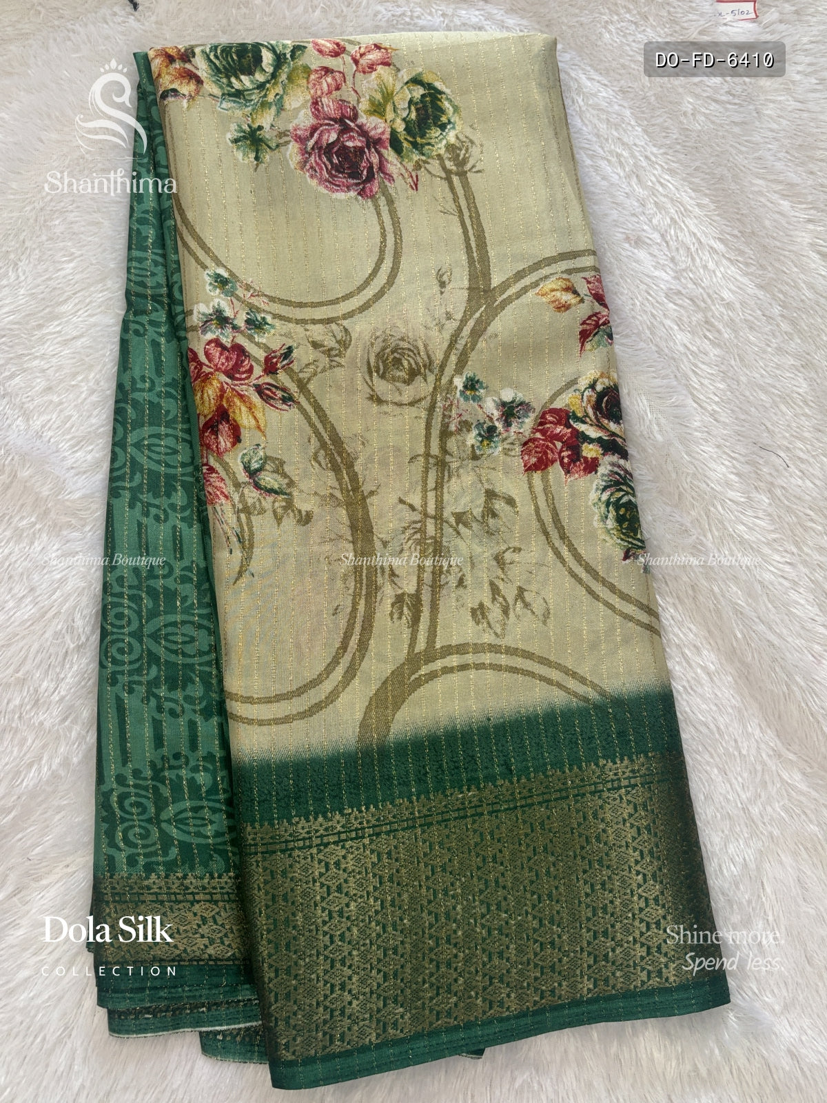 Dola Silk Flowers Diamond Stone Light Gray Green