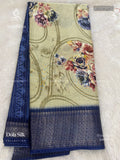 Dola Silk Flowers Diamond Stone Light Gray Navy Blue