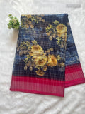 Dola Silk Flowers Plain Border Navy Blue Rose