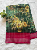 Dola Silk Flowers Plain Border Leaf Green Rose