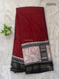 Dola Silk Plain Diamond Stone Maroon Black