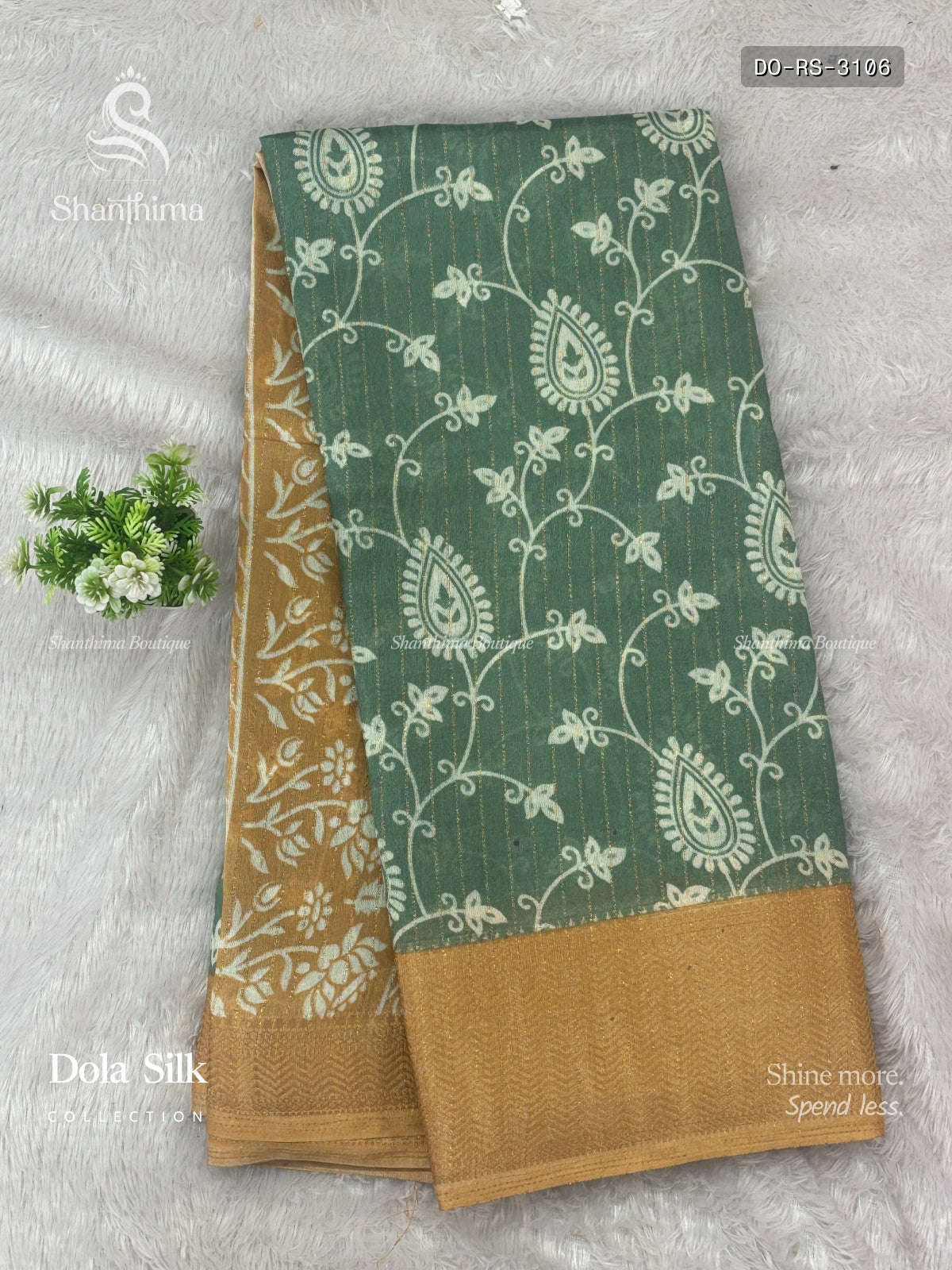 Dola Silk Rangoli Stripes Light Green Sandal
