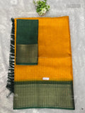 Dola Silk Vertical Stripes Diamond Stone Yellow Leaf Green