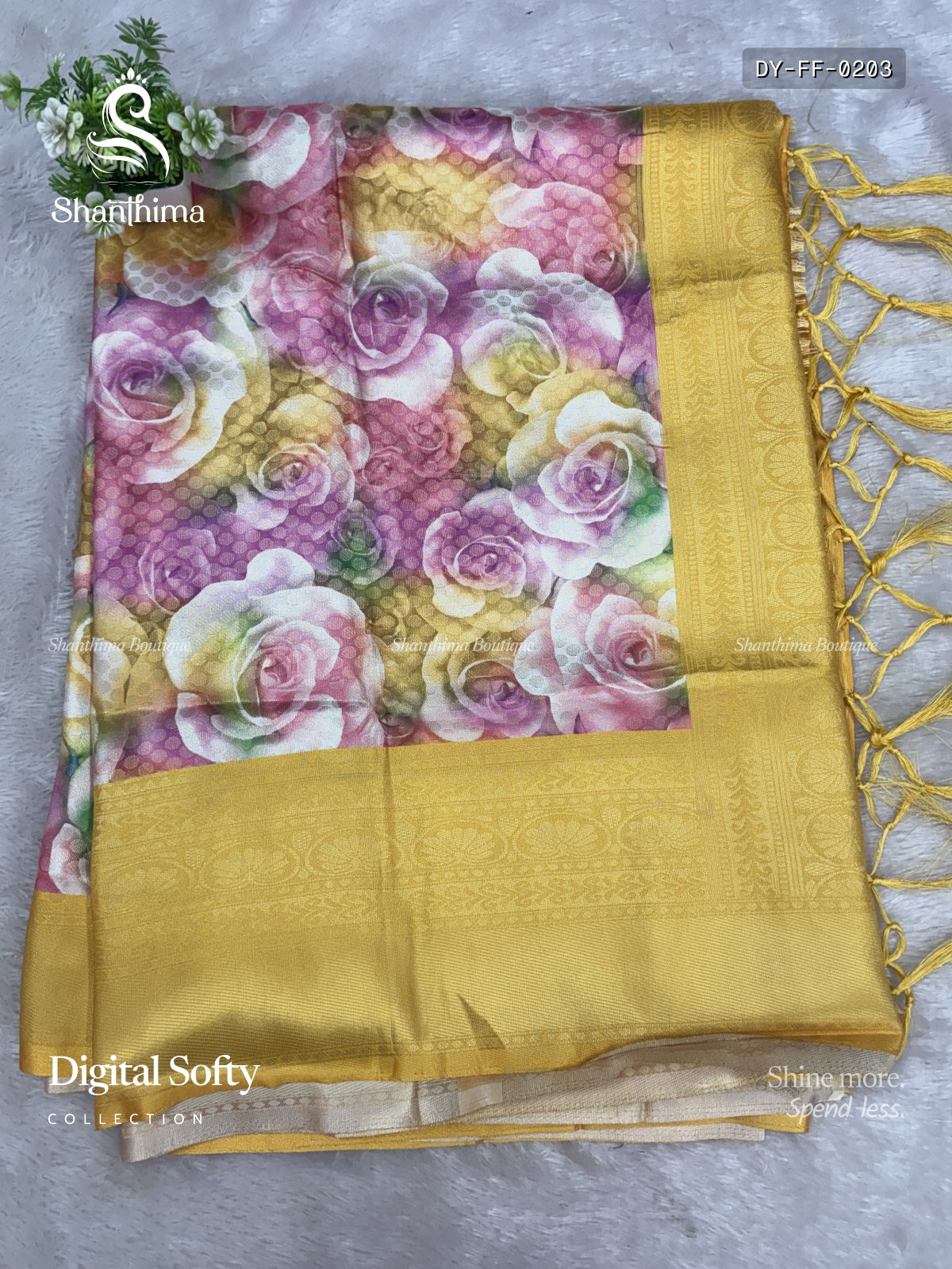 Digital Softy Flowers Flower Pink Yellow