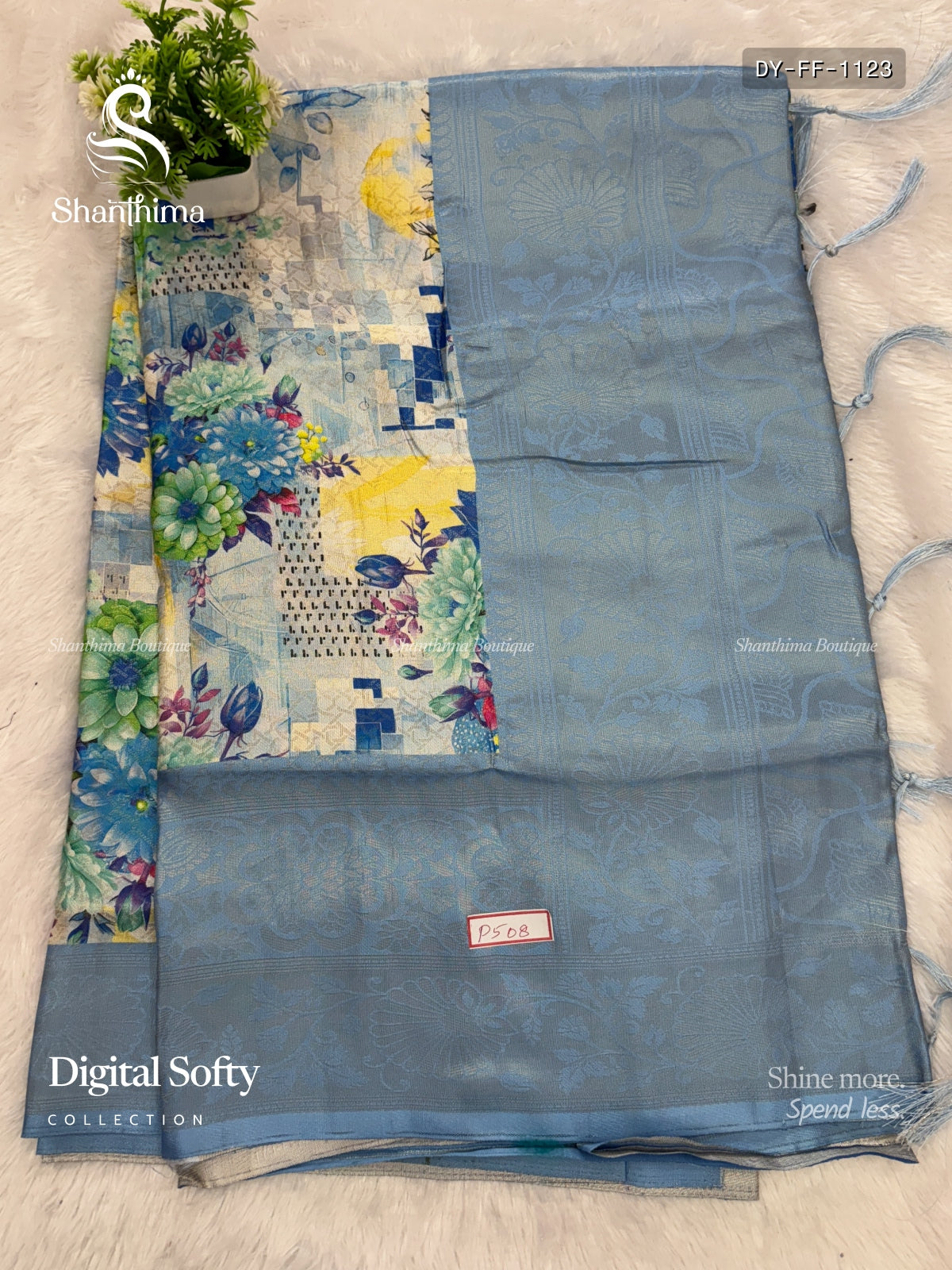 Digital Softy Flowers Flower Blue Sky Blue