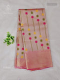 Celebrity Jyothika Flowers Stripes Dual Shade Pink Pink