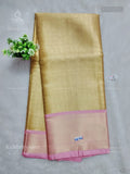 Celebrity Saree Checks Mango Flower Gold Baby Pink