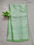 Celebrity Saree Flowers Chakra Pine Green Silver