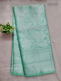 Celebrity Saree Flowers Chakra Sea Green Silver