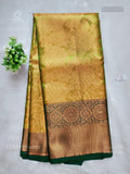 Celebrity Saree Flowers Diamond Stone Dual Shade Green Dark Green