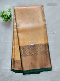 Celebrity Saree Flowers Diamond Stone Dual Shade Yellow Dark Green