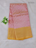 Celebrity Saree Flowers Stripes Onion Pink Gold