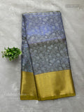 Celebrity Saree Flowers Stripes Lavender Gold