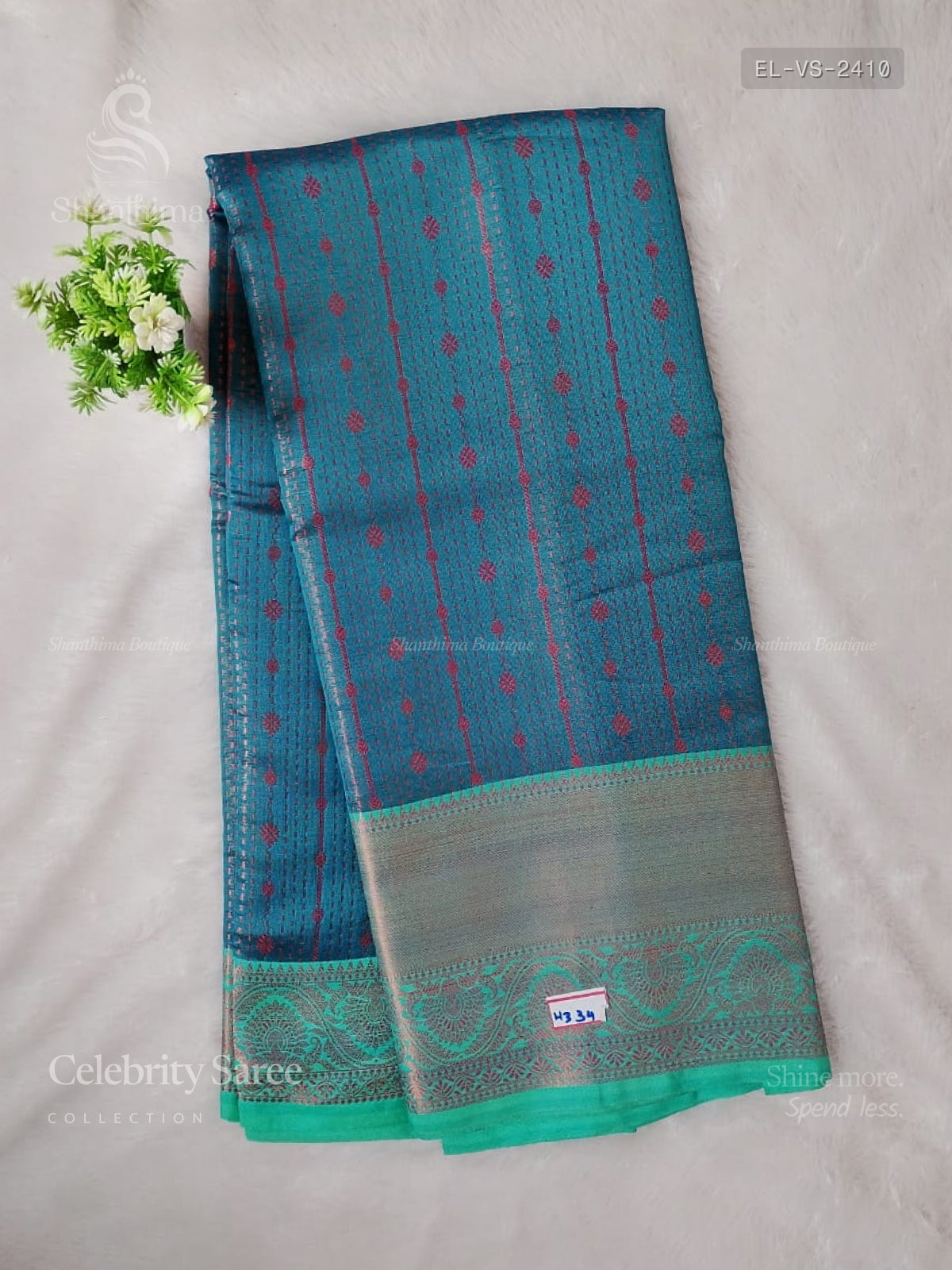 Celebrity Saree Vertical Stripes Stripes Peacock Blue Green