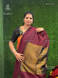 Celebrity Nayanthara Plain Plain Border Maroon Maroon