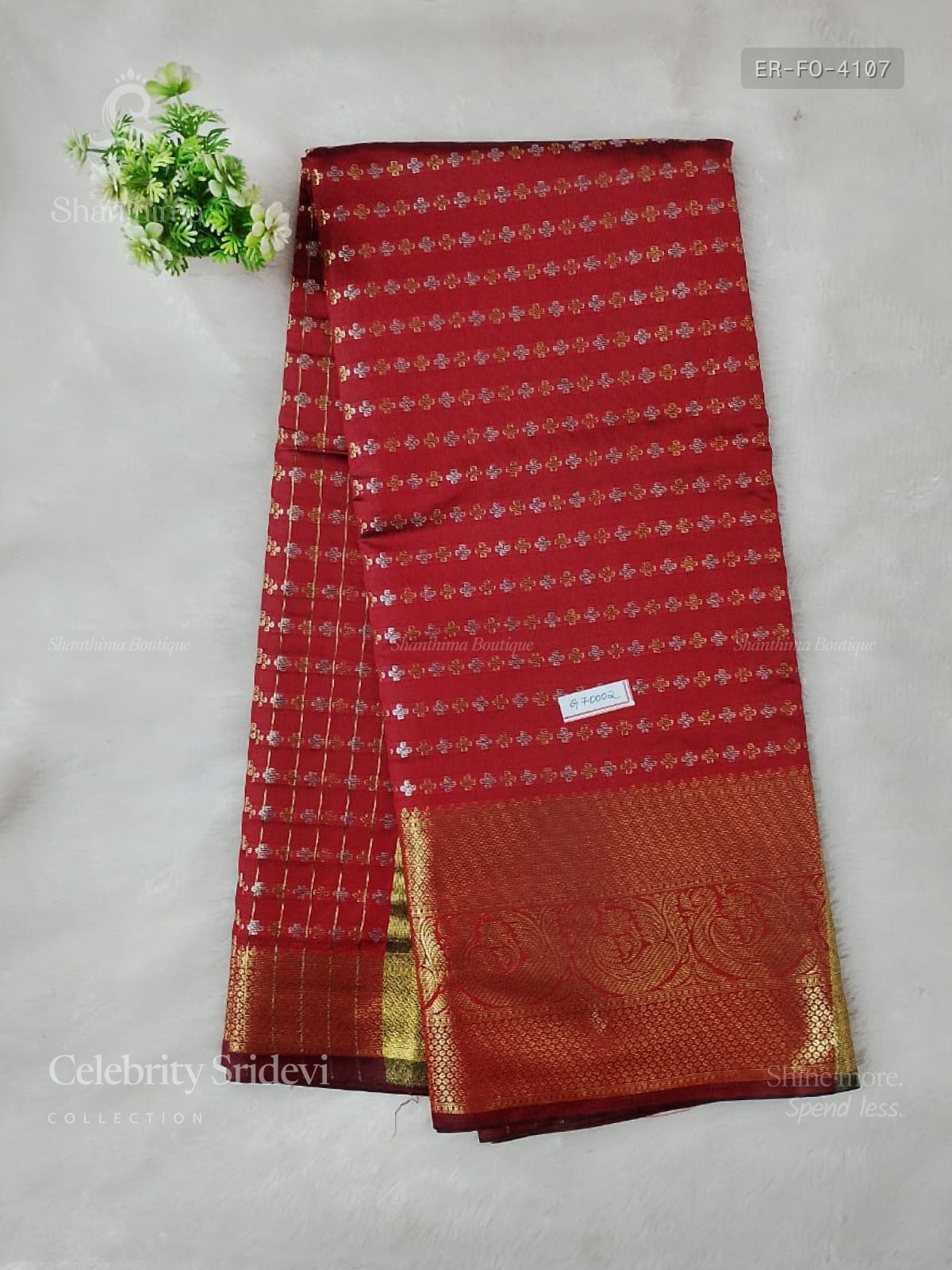 Celebrity Sridevi Flowers Peacock Flower Maroon Gold